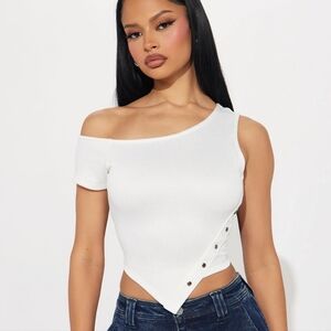 Fashion Nova Large White Nina Shoulder Top